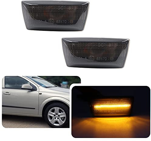 njssjd Geräucherte LED Seitenblinker Blinker Repeater Lampe Für Opel Adam Astra H Corsa D E Insignia A Meriva B Zafira B Für Chevy Cruze Orlando Cadillac BLS CTS