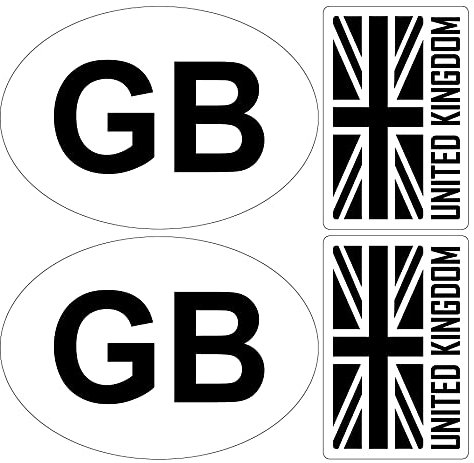 Biomar Labs® 4 x PVC Autocollant en Vinyle Drapeau Blanc National UK Royaume-Uni Anglais Union Jack Flag Stickers Decals pour Voiture Fenêtre Porte Moto Casque Vélo Ordinateur Portable Tuning D 11
