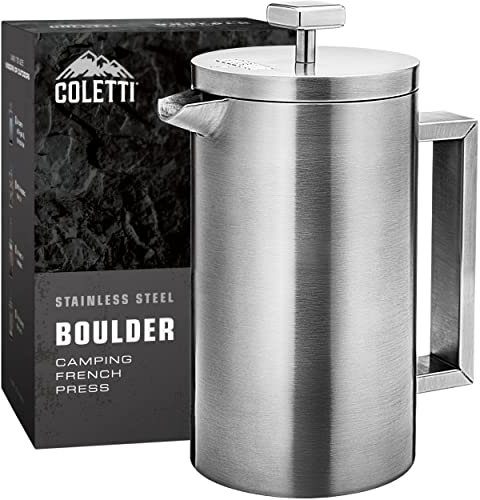Coletti Boulder Camping French Press (an American Press) - Grande cafetière à Presse française isolée – 42 oz