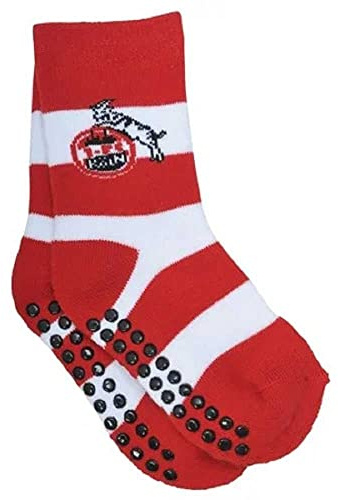 1. FC Köln ABS Babysocken rot-weiß Kinder Socken Antirutsch Stoppersocken - Plus Lesezeichen I love Köln