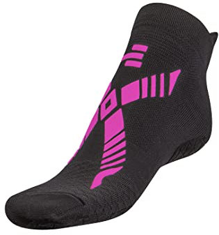 R-EVENGE Chaussette Pool Classic Q-NOVA, idéale pour les activités dans l'eau et les surfaces humides. Antibactérien et antidérapant, Noir – Fuchsia, 34-37