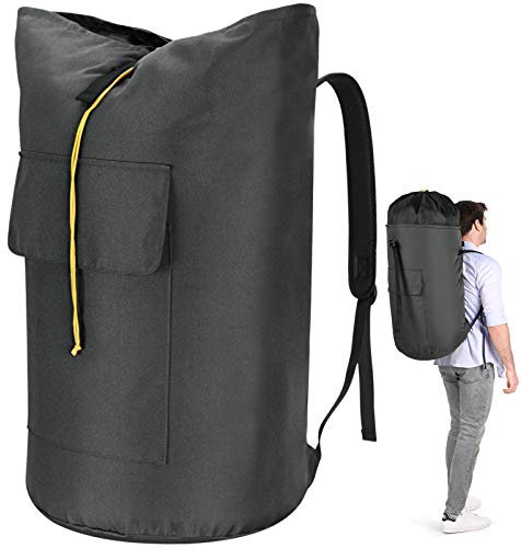 Wäschesack Reise Schmutzwäsche XXL 115 Liter, Wäschebeutel mit 2 Gepolsterte Schultergurte, laundry bag travel, Wasserdicht Wäschetasche Faltbare Aufbewahrungsbeutel Kleidung Tasche, Seesack Rucksack