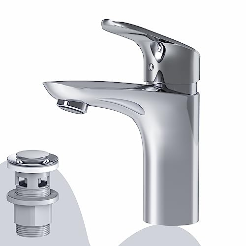 AM.PM Like FLA82100 Robinet mitigeur de lavabo avec tirette et vidage Chromé