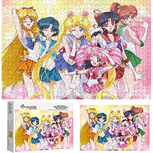 Sailor Moon Puzzle Papp, DIY 1000. Stücke Spaß Familie Anime Puzzles- Kreatives Neues DIY,Papppuzzle(50x70cm)