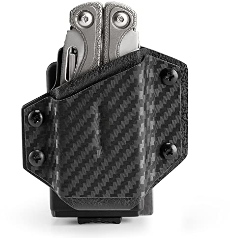 Tactical Geek TGCode G4 Multi-Tool Sheath for LEATHERMAN Wave, EDC MultiTools Sheath Holder Holster, Adjustable Sheath with Back Clip for Belt, Multi-Tool not Included (Charcoal Black)