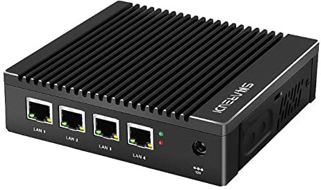 Sharevdi Firewall Micro Appliance, 4*In-tel i225 2.5Gbe NICs, In-tel Pentium N3700 4 Cores/4 Threads,SSD Dual HDMI/USB3.0/RS232 COM, AES NI, Kompatibel mit OPNsense (8 G 128 G/COM)