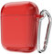 Svanove for Airpods Case Clear Hard Plastic, Transparent Simple Cute Airpods 1st 2nd Generation Case with Keychain, Girly Y2k Aesthetic Trendy Airpods Cover Accessories for Women Girl, Red