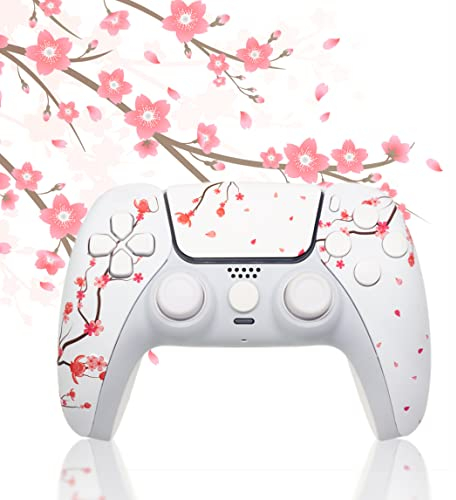 Cherry Blossoms Frontschale für PS5-Controller mit Touchpad-Abdeckung, benutzerdefinierte Frontplatte für PS5 BDM-020 (Kirschblüten)