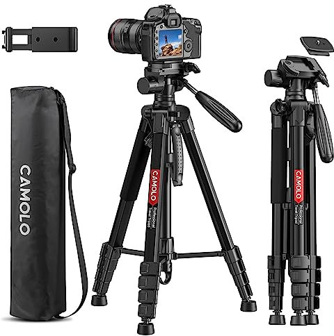 Kamera-Stativ 74 Stativ für Kamera Handy Video Fotografie, Heavy Duty Stativ, Professionelle Reise DSLR Stative Kompatibel mit Kameras, Telefone, Projektor, Ringlicht, Spektive