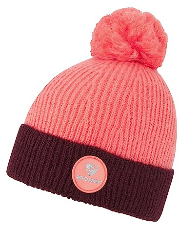 Ziener Unisex Kinder Bommel-Mütze/gestrickt, Fleece Futter, Wollanteil Iken