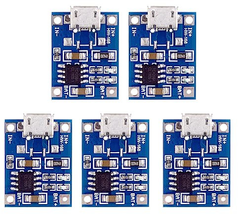 AMZLORD 5x Micro USB 5V 1A Laderegler Lithium Li - Ion Batterie Charger Lithium Lademodul Akku Schutzplatine inklusive Kontrollleuchte for 18650 Li-Ion Zelle
