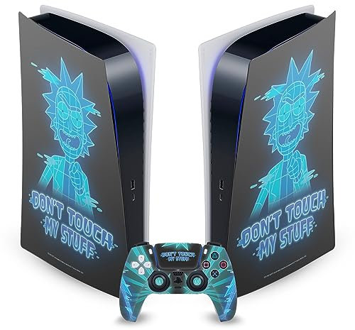 Head Case Designs Officially Licensed Rick And Morty Don't Touch My Stuff Graphics Vinyl Faceplate Gaming Skin Decal Compatible With Sony PlayStation 5 PS5 Digital Console and DualSense Controller