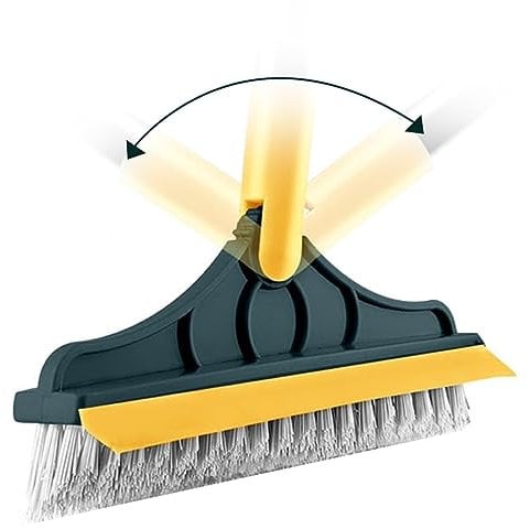 Cleaning Scrub Brush, 2 in 1 Floor Brush Scrubber Adjustable Cleaning Brush with Long Handle 120°Rotating Tile Brush V-Shaped Shower Brush for Bathroom Kitchen