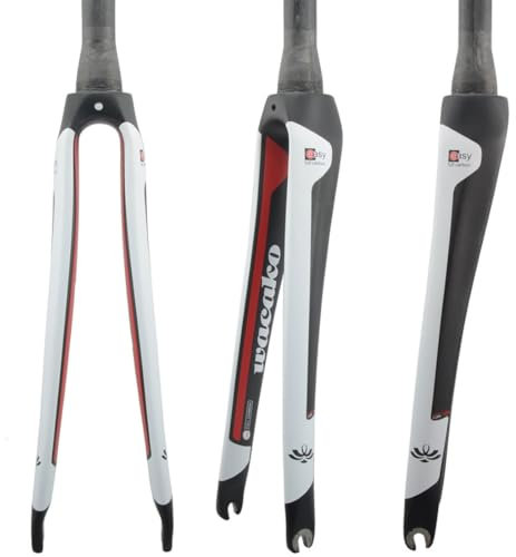 HIMALO T800 Fibra di Carbonio Forcella Rigida 700C Forcella per Bici da Corsa Freno C Senza Filetto Dritto/Conico Tubo Sterzo Forcella Anteriore QR 9 * 100mm (Color : Matte, Size : Tapered)