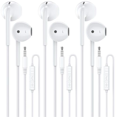 MOSWAG In-Ear-Kopfhörer, halbe In-Ear-Kopfhörer mit Mikrofon Eingebauter Lautstärkeregler Geeignet für IPad, Android, MP3, Samsung Die meisten 3.5mm Audiogeräte