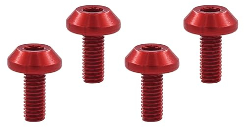 LOVIVER 4Pcs m5 Schrauben Fahrrad Flaschenhalter, Water Bottle Cages Screw, CNC Flaschenhalter Schrauben, Flaschenhalter-Griff-Riser-Schraube, Wasserkocher-Halterschraube für Radfahren, Rot