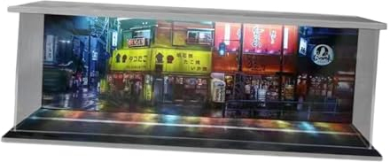 Maßstab 1:64 Parkplatz LED-Vitrine Simulation Straßenszene Fahrzeug Garage Vitrine, 300 x 133 x 100 mm, Japanische