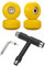 PATIKIL 52mm 95A Skateboardräder mit silbernen Kugellagern, 4er Pack Street Wheels mit Skate-Tool für Skateboard-Tricks, Cruiser-Rad-Ersatz, Gelb
