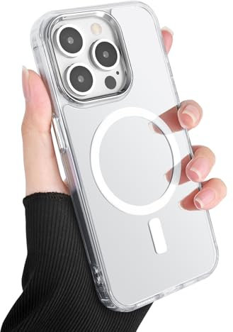 Newseego iPhone 15 Pro Case for Women Girls [Compatible with Magsafe], Magnetic Clear Makeup Mirror iPhone Case Cute Shockproof Protective Anti-Scratch Bumper Cover for iPhone 15 Pro