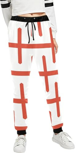 IFCXA Damen-Jogginghose mit England-Flagge, mehrfarbig, M