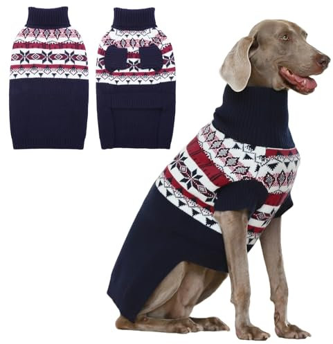 IECOii XXL Hunde Pullover,GroßE Sweater FüR Hunde,Warme Hundepullover Haustiere,Weihnachten Hundepullover FüR Extra GroßE Hund,Rollkragen Hund Sweatshirt Winter Hundekleidung, XX-Large