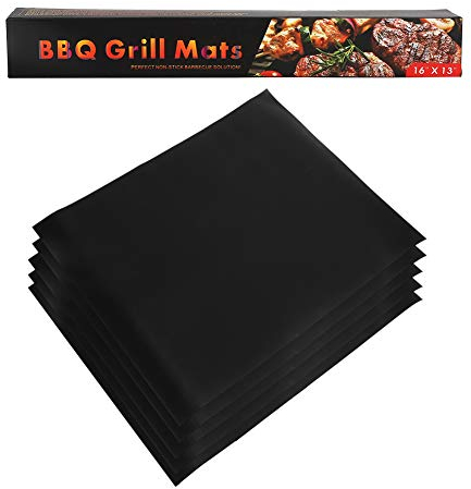 Lot de 5 Tapis de Cuisson pour Barbecue, Tapis de Cuisson Antiadhésif, Feuilles de Cuisson Réutilisables pour Barbecues à Gaz, Cuisine, Barbecue en Plein Air, Utilisation en