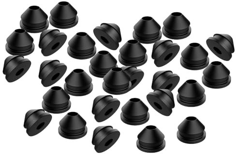 Baoblaze 30x Geländer Gummi Tüllen 1/8 5/32 3/16'' Schutzhüllen für Aluminium Pfosten 90 Grad Vertikale Löcher Ebene Löcher