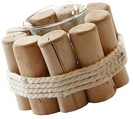 ORFOFE Wunderschöner Kerzenständer Aus Holz Mit Hitzebeständigem Glas – Heimdekoration Büro Romantische Umgebung Schlaffördernder Diffusor