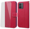NP-Caser Case for Moto Motorola G55 - Premium Leather Folio Flip Cover | Magnetic Closure | Kickstand | Money and Card Holder Wallet | Compatible with Moto Motorola G55 case Red