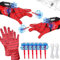 Funnity 2 Gant Spider avec Launch, Marve Jouet Lance Toile Spider, Spider Costume, Deguisement Spider Enfant pour Spider Cosplay Carnaval(A)