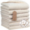 Betully 50x100 cm Handtücher Set 6 Stück aus 100% Baumwolle Schnelltrocknendes 500 gr/m² Türkisches Baumwolle Gästehandtücher Set (Creme)