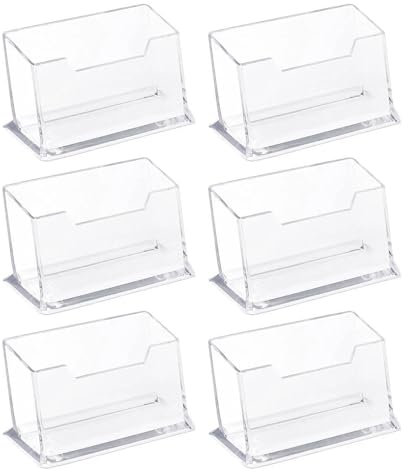 Pixaro 6 Stück Visitenkartenhalter - Acryl Visitenkartenständer Visitenkarten Halter Business Card Holder Aufsteller Transparent Visitenkarte Tischständer für Büro Sammlung Veranstalter