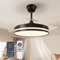VOLISUN Ventilador de Techo con Luz LED Aspas Retráctiles, Silencioso Motor DC, CCT Regulable, Mando a Distancia y Temporizador - Lámpara Ventilador Moderna para Salón y Dormitorio (Negro, 106cm)