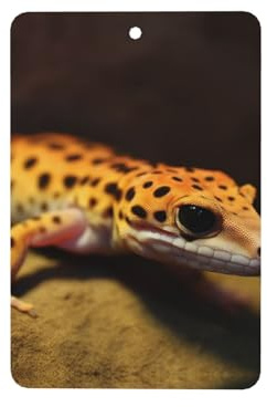 4 Stück Auto-Lufterfrischer zum Aufhängen, Duftkarten, Aromatherapie-Tabletten, Leopardenmuster, kleiner Gecko, Auto-Innenspiegel-Anhänger, Geschenke für Damen und Herren