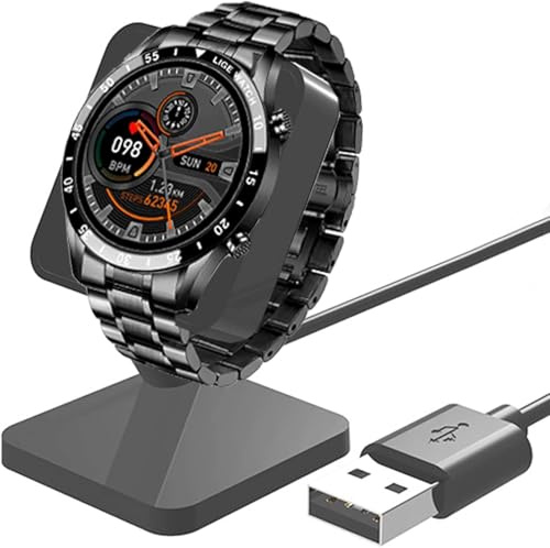Blueshaweu Stand Suit for LIGE I9M Smart Watch, Charging Stand Desk Watch Stand Holder Charging Dock Station Compatible with LIGE I9M 1.3 inch Smart Watch (Black)