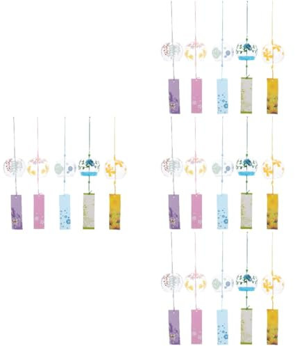 Supvox 2 Sätze Windspiele Aus Glas Solarleuchten Im Freien wasserdichte Laterne Windglocken Terassendeko Makramee Outdoor Charms Anhänger Hochzeit Deko Home Decore Wohnkultur 5 Stück * 2