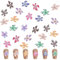 Blume Nagel Charms, 100 Stück 3D Hibiscus Nägel Zubehör Flower Nageldesign Glitzersteine Luminous Nagelkunst Strasssteine Nagel Edelsteine für Mädchen Frauen DIY Basteldekoration (mix colors)