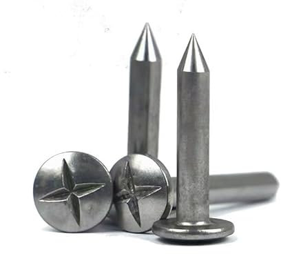 dvegGEE Herrajes for Clavos, Clavos for hormigón, Clavos Cruzados de Acero, Juego de 10, Clavos fijos, Clavos de Acero(Stainless steels,10 cm)