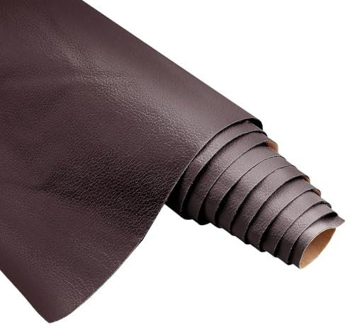 Mbsomnus Leder Reparatur Set Kunstleder Selbstklebend 200x10 cm Lederflicken Selbstklebend Dunkelbraun Leder Patch für Autositz Sofa Ledermöbel Jacken Schuhe Taschen