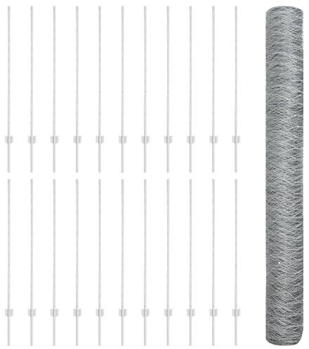 vidaXL Zaunpfosten 22 Stk U-Kanal 120 cm feuerverzinkter Stahl
