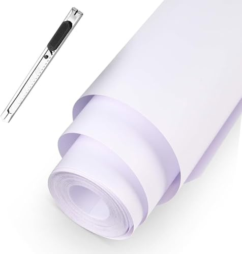 Selbstklebend Plotterfolie Vinyl - 30.5x400cm Weiß Matt Selbstklebend Vinylfolie Plotte, Vinyl Folie Plotten für Cricut Silhouette Cameo die meisten Schneidemaschine für Teetasse DIY Geschenke Keramik