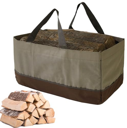 Eoixuqba Kaminholztasche, wasserdicht, Transporttasche für Brennholz, Oxford-Stoff, große Kapazität, für Kamin, Camping, Chalet, Outdoor, Indoor, Gemüse