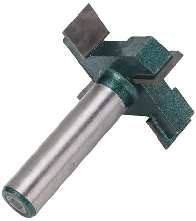 ZDETGU CNC-Fräser, 4-schneidig, T-Oberflächenfräser – 1/2-Zoll-Schaft, 2-Zoll-Schnittdurchmesser für Holzbeschnitt, Spoilboard-Nivellierung und Plattenglättung auf CNC-/handgeführten Oberfräsen