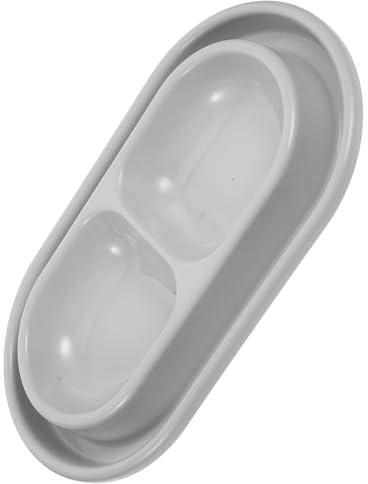 LALAFINA Dual Pet Food Bowl for Cats and Dogs, Anti-ant Pp Material, Space-efficient Dual Bowl Setup for Serving Food and Water at Home, Sleek and Elegant Design