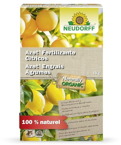 Neudorff Azet Engrais Agrumes – Engrais organique avec mycorhizes pour agrumes, fruits aromatiques et récoltes abondantes, action rapide et longue durée, 1 kg