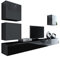 Wohnwand Vigo XXII, Design Mediawand, Modernes Wohnzimmer Set, Anbauwand, Hängeschrank TV Lowboard, (Schwarz/Schwarz Hochglanz)
