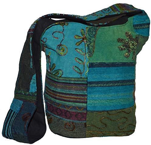 Umhängetasche Schultertasche Beuteltasche Freizeittasche Hippie Goa Indisch (B01.04)