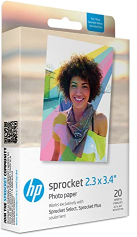 HP Fotopapier exklusiv für HP Sprocket Plus Instant Photo Printer (2FR23A) (5,3 x 3,4 Zoll), 20 Blatt Limited Edition