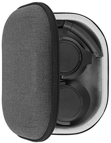 Geekria Shield Headphones Case Compatible with Audio-Technica ATH-ANC900BT, ATH-SR50BT, ATH-SR30BT Case, Replacement Hard Shell Travel Carrying Bag with Cable Storage (Dark Grey)