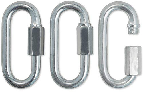 Meister Mousquetons à Verrouillage Rapide - Acier Galvanisé avec Connecteur Hexagonal Fileté - M10 (8,9 cm) x 3 pcs